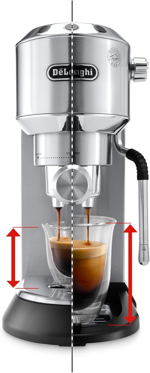 DeLonghi Dedica Arte Espresso Machine, 1.1 Liter, 1350 Watt, silver- EC885M